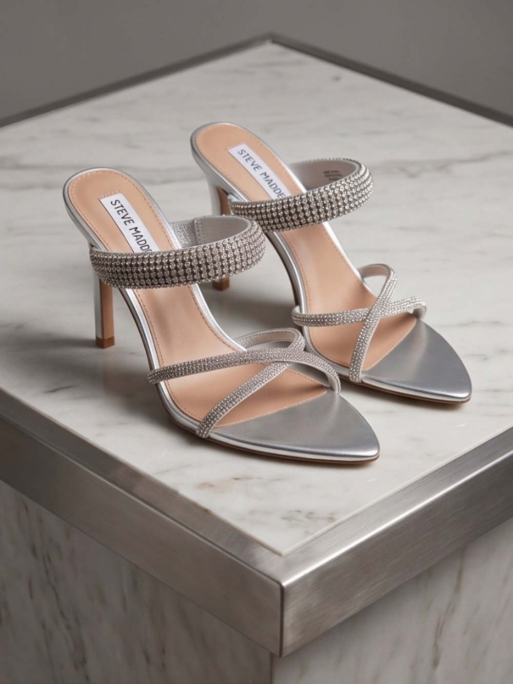 Never Worn Dressy Silver Mule